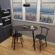 Kitchen Table Chair Set 2 Seater Table Chair Set Black 1101