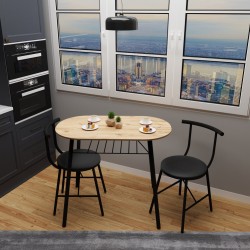 2 Kişilik Masa Takımı Mutfak Masa Sandalye Seti Döşemeli Çam 1346