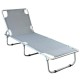 Folding Aluminum Chaise Lounge Step Camp Bed Grey 1290