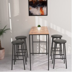 4 Kişilik  Bar Masa Bar Tabure Takımı Mutfak Masası Bar Tabure Takım  1306