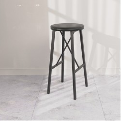 Siyah Döşemeli Bar Sandalyesi Bar Taburesi Mutfak Sandalyesi 1305