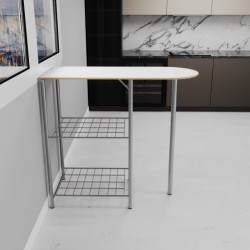 Mutfak Bar Masa 2 Kişilik Mutfak Masası Beyaz Mebran Kaplama 1298