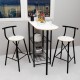 2-Person Kitchen Table Kitchen Bar Table Chair Set Folding Bar Chair Atlantic White 1335