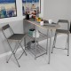 Kitchen Bar Table Chair Set Folding Bar Chair 2-Person Kitchen Table Gray 1297