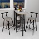 2-Person Kitchen Table Kitchen Bar Table Chair Set Folding Bar Chair Atlantic Smoked 1337