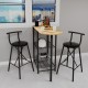 Kitchen Bar Table Chair Set Folding Upholstered Bar Chair 2-Person Kitchen Table Atlantic Pine 1313