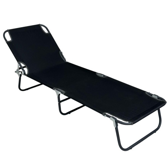 Folding Camping Bed Chaise Lounge Folding Chair Folding Chaise Lounge Black 1315
