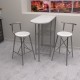 Kitchen Bar Table Chair Set Oval Bar Chair 2-Person Kitchen Table White 1317