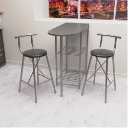 Mutfak Bar Masa Sandalye Takımı Oval Bar Sandalye 2 Kişilik Mutfak Masası Füme 1318 Mutfak Bar Masa Sandalye Takımı Oval Bar Sandalye 2 Kişilik Mutfak Masası Füme 1318