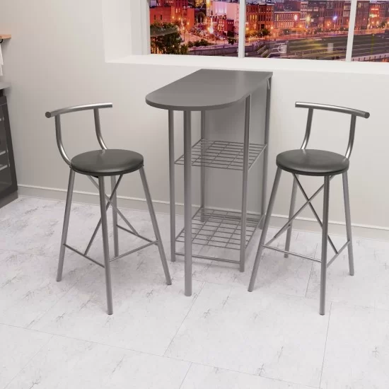 Mutfak Bar Masa Sandalye Takımı Oval Bar Sandalye 2 Kişilik Mutfak Masası Füme 1318 Mutfak Bar Masa Sandalye Takımı Oval Bar Sandalye 2 Kişilik Mutfak Masası Füme 1318