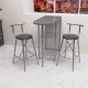 Kitchen Bar Table Chair Set Oval Bar Chair 2-Person Kitchen Table Grey 1318