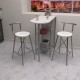 Kitchen Bar Table Chair Set Oval Bar Chair 2-Person Kitchen Table White 1317