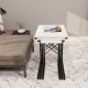 3 Pcs Nesting Table Metal Narrow Nesting Table White 1294 3 Pcs Nesting Table Metal Narrow Nesting Table White 1294