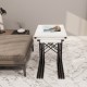 3 Pcs Nesting Table Metal Narrow Nesting Table White 1294