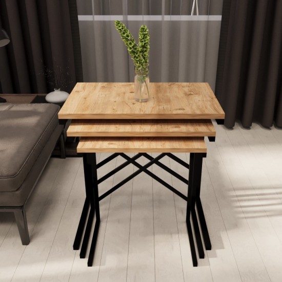 3 Nesting Nesting Table Metal Table Atlantic Pine 1291 3 Nesting Nesting Table Metal Table Atlantic Pine 1291