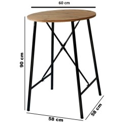 Bistro Masa Yuvarlak Mutfak Masası Bar Masası Çam 1113