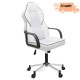 Lydia Gaming Chair With Plastic Arm And Metallic Gray Painted Legs