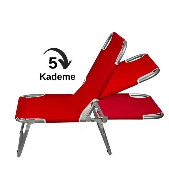 Katlanır Portatif Sandalye Şezlong - Kamp Sandalyesi Kırmızı 1285 Katlanır Portatif Sandalye Şezlong - Kamp Sandalyesi Kırmızı 1285