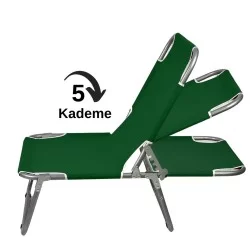Katlanır Portatif Sandalye Şezlong - Kamp Sandalyesi Yeşil 1286