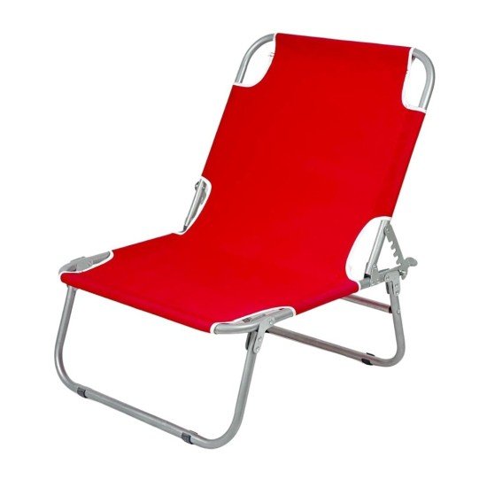 Folding Portable Chair Chaise Lounge - Camping Chair Red 1285
