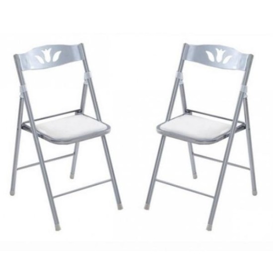 Foldable Kitchen Chair Foldable Sofa White 2pcs 1054