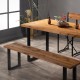 Log Kitchen Table 4 Seater Dining Table Set With Bench 1064