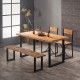 Log Kitchen Table 4 Seater Dining Table Set With Bench 1064