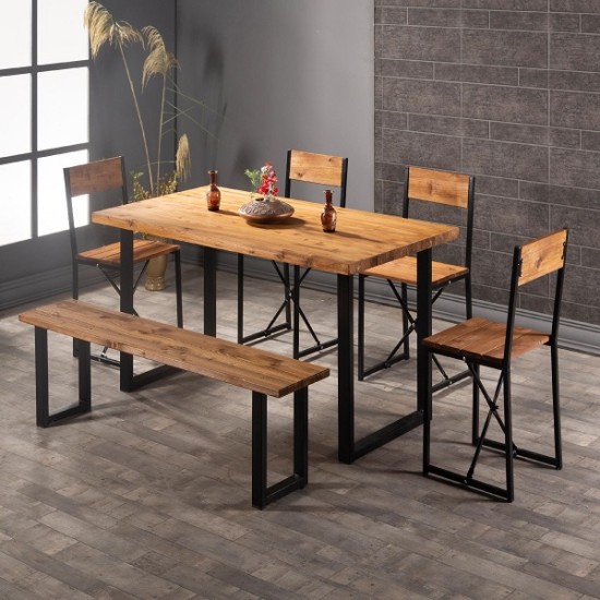 Living Room Table for 6 People Kitchen Dining Table Set Wooden 1065