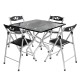 Foldable Dining Table Table Chair Set Black Square 1053