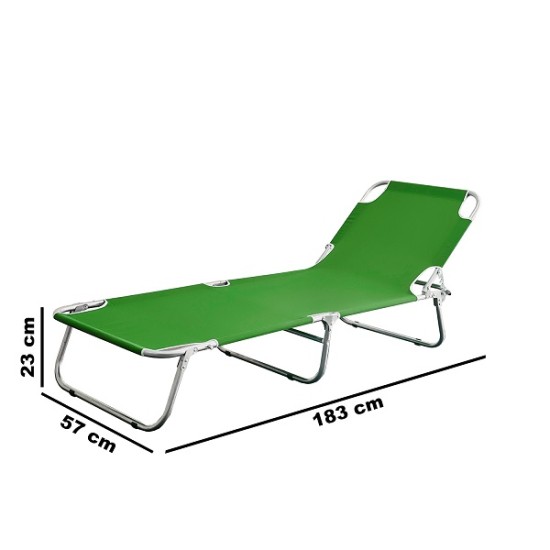 Folding Chaise Lounges Camping Beach Bed Camping Bed Green 1033