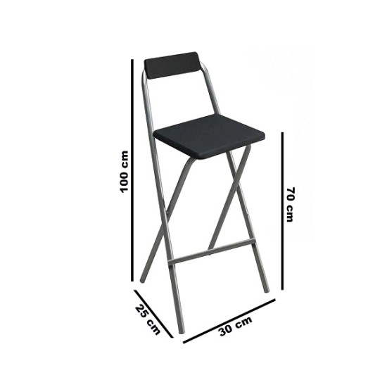 Foldable Kitchen Chair Bar Stool Foldable Chair Dark Gray 1022