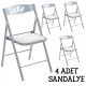 Foldable Kitchen Chair Foldable Sofa White  4pcs 1055