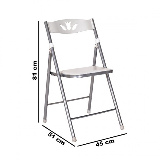 Foldable White Square Table Chair Set 1051