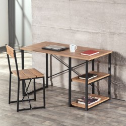 Çalışma Masası Raflı Bilgisayar Masası Ofis Sandalyesi Seti 1015