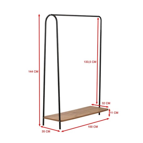 Metal Hanger Garment Hanger With Wooden Shelf 1264