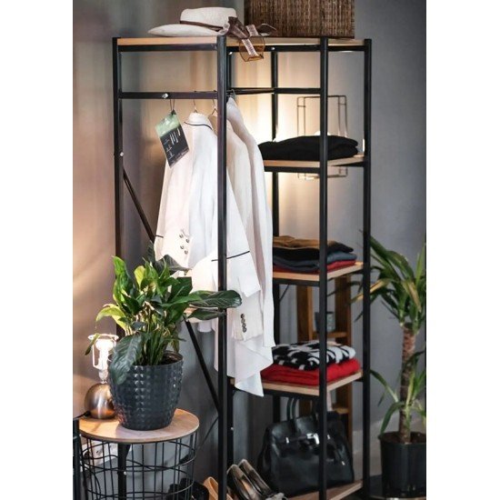 Wooden Shelf Metal Wardrobe Clothes Cabinet Multi-Purpose Wardrobe 1272