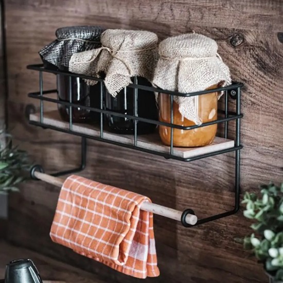Kitchen Wall Shelf Towel Holder Spice Rack 1266