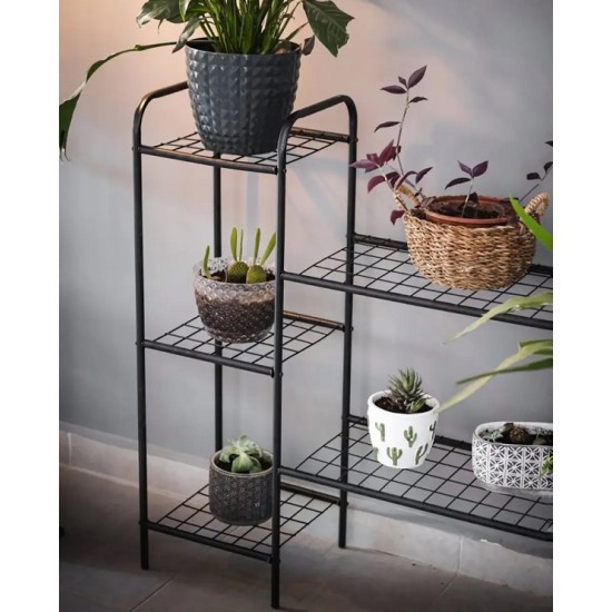 Oval Design Metal Flowerpot 5 Shelves Multi-Purpose Cabinet Shoe Rack 1261