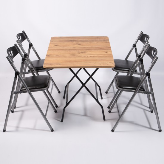 70x110 Atlantic Pine Folding Table and 4 Chairs Set 1125