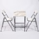 50x80 White Marble Patterned Folding Table and 2 Chairs Set 1130