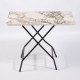 60x90 White Marble Patterned Folding Table Crush Kitchen Table 1117