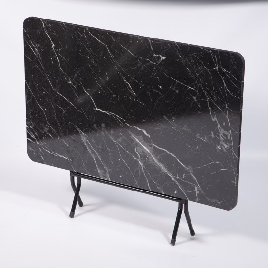 70x110 Black Marble Patterned Folding Table Crush Kitchen Table 1119