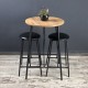 Atlantic Pine Upholstered Black Bar Stool Set Table Kitchen Oval 2 Person Dining Table 1249