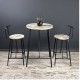 White Marble Patterned Bar Table Kitchen Oval 2 Person Dining Table 1244