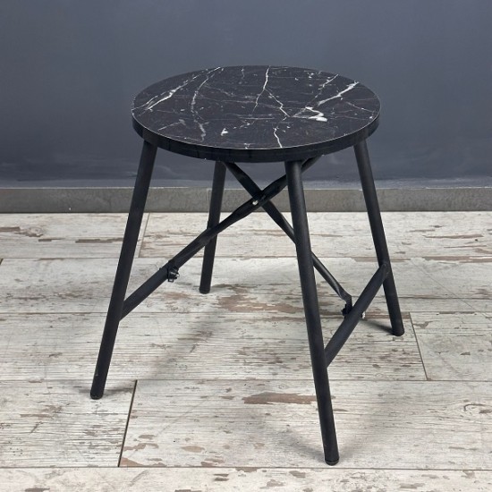Black Marble Patterned Stool Chair Kitchen Chair 1236