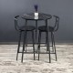 Black Marble Patterned Bar Table Kitchen Oval 2 Person Dining Table 1243