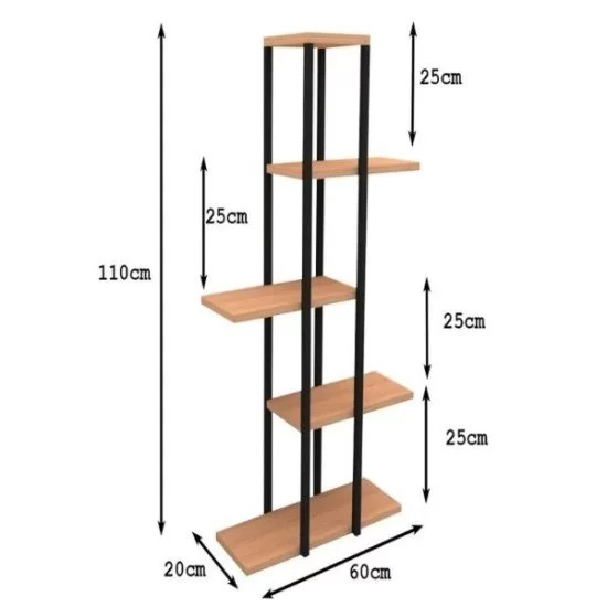 Dekoratif 5 Raflı Metal Çiçeklik Saksı Standı Saksılık Çam 1307 Dekoratif 5 Raflı Metal Çiçeklik Saksı Standı Saksılık Çam 1307