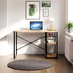 Çalışma Masası Telli Raflı Ofis Laptop Bilgisayar Masası Çam 1343