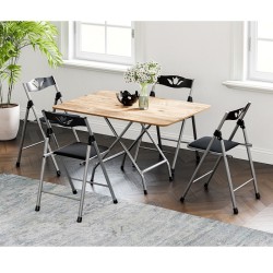 60x90 Atlantik Çam Katlanır Masa ve 4 Adet Sandalye Seti 1126 60x90 Atlantik Çam Katlanır Masa ve 4 Adet Sandalye Seti 1126