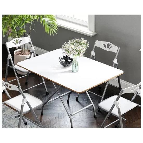 60x90 Beyaz Mermer Desenli Katlanır Masa ve 4 Adet Sandalye Seti 1129 60x90 Beyaz Mermer Desenli Katlanır Masa ve 4 Adet Sandalye Seti 1129